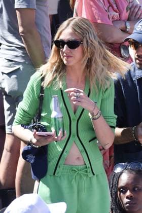 May 17, 2024, Rome, Italy, Lazio: Chiara Ferragni at the tennis internationals in Rome in the company of friends smiles at the fans and beveled a pen with the inevitable telephone. Rome (Italy), 17 May 2024. Photographer01 Rome Lazio  - ZUMAp169 20240517_zsa_p169_928 Copyright: xFotografo01x