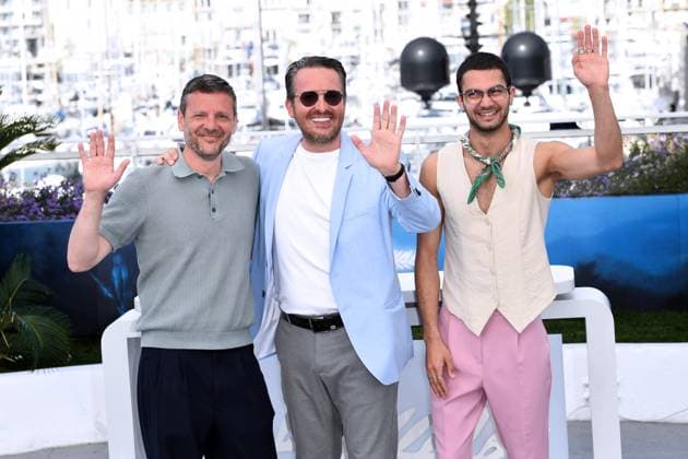 Cannes, 77th Cannes Film Festival 2024 Photocall film Trei Kilometers Pana La Capatul Lumii (Three Kilometers To The End Of The World) In the photo: Bogdan Dumitrache, Emanuel Parvu, Ciprian Chiujdea  Copyright: xAlbertoxTerenghix xipa-agency.nex xPoolxPhotoxEventsx03x IPA_Agency_IPA46214155