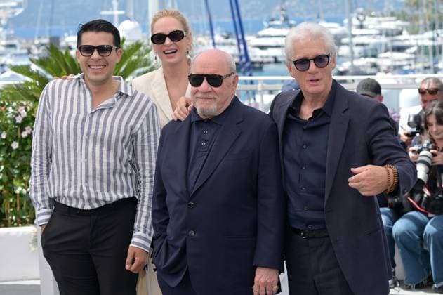 Oh Canada photocall at 77th Festival de Cannes - Cannes, France CANNES, FRANCE. May 18, 2024: David Gonzales, Uma Thurman, Paul Schrader & Richard Gere at the Oh, Canada photocall at the 77th Festival de Cannes. Picture: Paul Smith Featureflash Cannes France  Copyright: xPaulxSmithx xFeatureflashx