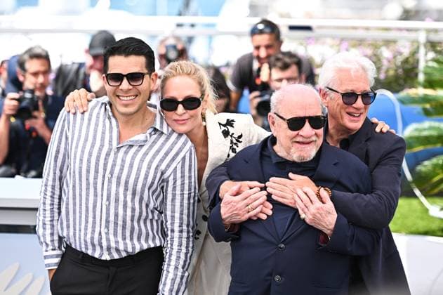 May 18, 2024, Cannes, Cannes, France: DAVID GONZALES, UMA THURMAN, PAUL SCHRADER AND RICHARD GERE attend the Oh, Canada Photocall at the 77th annual Cannes Film Festival at Palais des Festivals on May 18, 2024 in Cannes, France. Cannes France - ZUMAk160 20240518_zip_k160_028 Copyright: xStefanosxKyriazisx