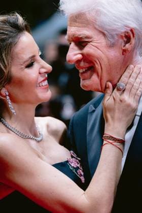 77eme Festival International du Film de Cannes Montee des marches du film Oh Canada 77th International Cannes Film Festival Red Carpet of Oh Canada movie 305096 2024 05 17 Alpes Maritimes Cannes France Gere, Richard Silva, Alejandra  Copyright: xTerencexBaelenx STAR_305096_045