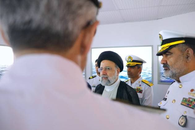 May 18, 2024, Nowshahr, Mazandaran, Iran: Iranian President EBRAHIM RAISI visits the Imam Khomeini Naval University of Noshahr at Nowshahr port in Mazandaran province, northern Iran. The Imam Khomeini Naval University of Noshahr is the Islamic Republic of Iran Navy military academy located in Noshahr, Mazandaran Province. Cadets of the academy achieve ensign rank upon graduation and join the Navy. Nowshahr Iran - ZUMAi98_ 20240518_zih_i98_029 Copyright: xIranianxPresidencyx