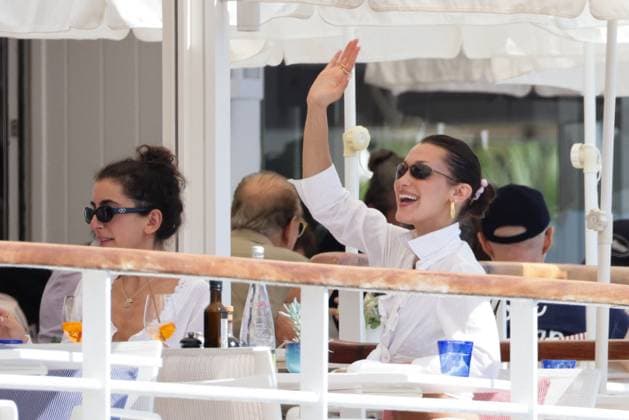 Bella Hadid At Eden Roc - Antibes Bella Hadid at Eden Roc hotel in Antibes, France on May 18, 2024, during the 77th annual Cannes film festival. Photo by ABACAPRESS.COM Antibes France  Copyright: xABACAx