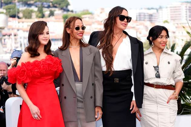 Selena Gomez, Zoe Saldana, Karla Sofia Gascon und Adriana Paz beim Photocall zum Kinofilm Emilia Perez auf dem Festival de Cannes 2024 77. Internationale Filmfestspiele von Cannes am Palais des Festivals. Cannes, 19.05.2024
