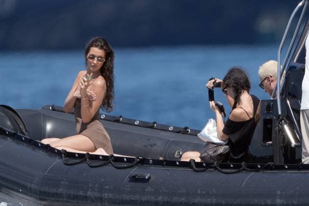 Bella Hadid at Eden Roc Hotel And Aboard Boat - Antibes Bella Hadid enjoys boat ride near Eden Roc Hotel during the 77th annual Cannes film festival in Antibes, France on May 19, 2024. Photo by ABACAPRESS.COM Cannes France  Copyright: xABACAx