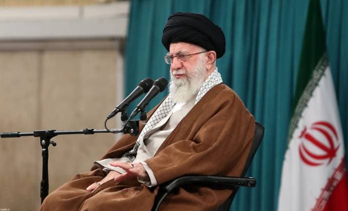 May 19, 2024, Tehran, Iran: Iranian Supreme Leader Ayatollah ALI KHAMENEI speaks during a meeting with a group of Islamic Revolutionary Guards Corps families in Tehran on Imam Reza s birth anniversary in Tehran. On May 19, Khamenei addressed the congregation at his compound in Tehran following the downing of the Iranian president s helicopter. Ali Khamenei expressed concern and sympathy for the Iranian nation after the helicopter carrying President Ebrahim Raisi made a hard landing in a mountainous region in northwestern Iran. The aircraft s fate remains unknown, although officials have stated that they have made contact with two individuals on the flight. Tehran Iran - ZUMAi98_ 20240519_zih_i98_033 Copyright: xIranianxSupremexLeader SxOfficex
