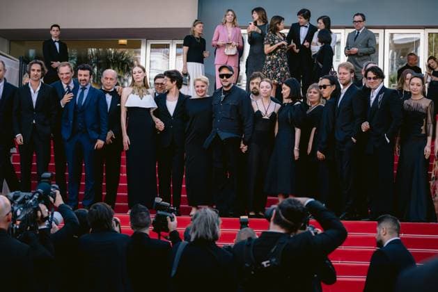 77eme Festival International du Film de Cannes Redescente du film Limonov 77th International Cannes Film Festival Red carpet of Limonov movie 305193 2024 05 19 Alpes Maritimes Cannes France Serebrennikov, Kirill Mirochnitchenko, Viktoria Whishaw, Ben  Copyright: xTerencexBaelenx STAR_305193_002