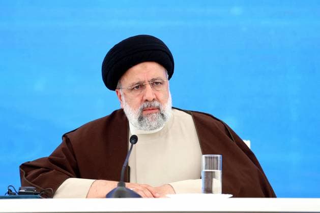 RECORD DATE NOT STATED Iran President Raisi Pictured Before Helicopter Suffered Hard Landing Iranian President Ebrahim Raisi during a meeting with his Azeri counterpart at the site of Qiz Qalasi, the third dam jointly built by Iran and Azerbaijan on the Aras River, ahead of its inauguration ceremony on May 19, 2024, 2024. A helicopter in the convoy of the Iranian president was involved in an accident in East Azerbaijan province on May 19, 2024, state televsion reported, without specifying if the president was on board.Photo by Parspix ABACAPRESS.COM Azerbaijan  Copyright: xParspix ABACAx