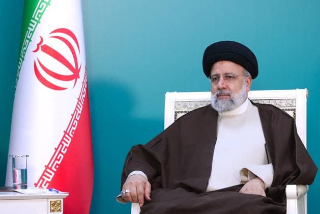 RECORD DATE NOT STATED Iran President Raisi Pictured Before Helicopter Suffered Hard Landing Iranian President Ebrahim Raisi during a meeting with his Azeri counterpart at the site of Qiz Qalasi, the third dam jointly built by Iran and Azerbaijan on the Aras River, ahead of its inauguration ceremony on May 19, 2024, 2024. A helicopter in the convoy of the Iranian president was involved in an accident in East Azerbaijan province on May 19, 2024, state televsion reported, without specifying if the president was on board.Photo by Parspix ABACAPRESS.COM Azerbaijan  Copyright: xParspix ABACAx