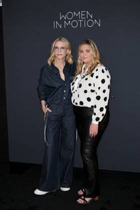 Cannes, 77th Cannes Film Festival 2024, Kering, Women in motion talk with Cate Blanchett, Coco Francini and Stacy L. Smith. in the photo Cate Blanchett, Coco Francini  Copyright: xSimonexComix xipa-agency.netx xPoolxPhotoxEventsx03x IPA_Agency_IPA46300038