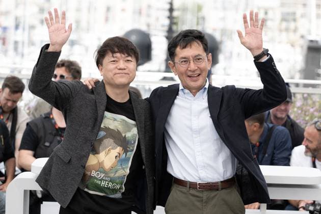 Annual Cannes Film Festival - Palme Photocall - Cannes DN Kenichi Yoda and Goro Miyazaki attend the Palme D Or Winner Studio Ghibli Photocall at the 77th annual Cannes Film Festival at Palais des Festivals on May 20, 2024 in Cannes, France. Photo by David NIVIERE ABACAPRESS.COM CANNES France  Copyright: xNivierexDavid ABACAPRESS.COMx