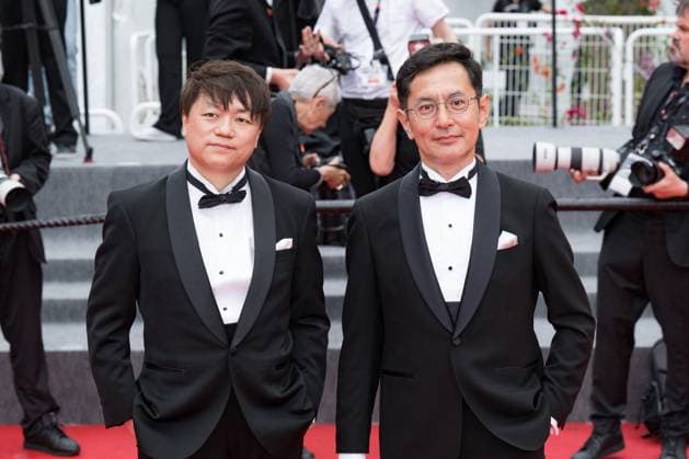 Cannes Palme D Or Winner Studio Ghibli Red Carpet NG Goro Miyazaki and Kenichi Yoda attending the ?Palme D Or Winner Studio Ghibli? Screening and Red Carpet at Palais Des Festivals in Cannes, France on May 20 2024 as part of the 77th Cannes Film Festival. Photo by Nicolas Genin ABACAPRESS.COM Cannes France  Copyright: xGeninxNicolas ABACAx