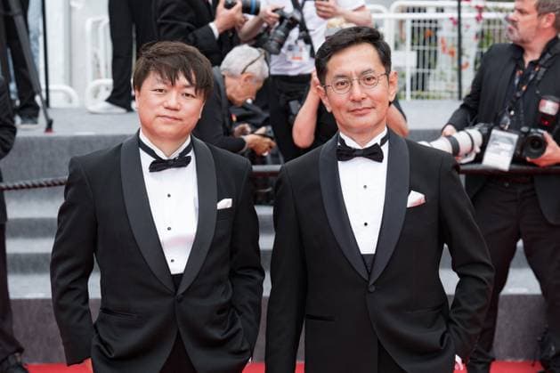Cannes Palme D Or Winner Studio Ghibli Red Carpet NG Goro Miyazaki and Kenichi Yoda attending the ?Palme D Or Winner Studio Ghibli? Screening and Red Carpet at Palais Des Festivals in Cannes, France on May 20 2024 as part of the 77th Cannes Film Festival. Photo by Nicolas Genin ABACAPRESS.COM Cannes France  Copyright: xGeninxNicolas ABACAx