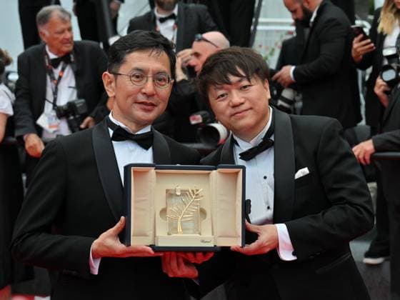 Cannes, 77th Cannes Film Festival 2024, Seventh evening - red carpet Palma d Or Studio Ghibli - In the photo: Goro Miyazaki and Kenichi Yoda  Copyright: xManuelexMangiarottix xipa-agencyx xPoolxPhotoxEventsx03x IPA_Agency_IPA46310965