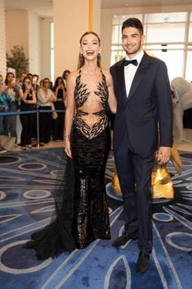 Cannes - Flavy Barla And Esteban Ocon Exit The Martinez Flavy Barla and Esteban Ocon leave Martinez Hotel during 77th Cannes Film Festival. France, Cannes on May 20, 2024. Photo by Marco Piovanotto ABACAPRESS.COM Cannes France  Copyright: xPiovanottoxMarco ABACAx