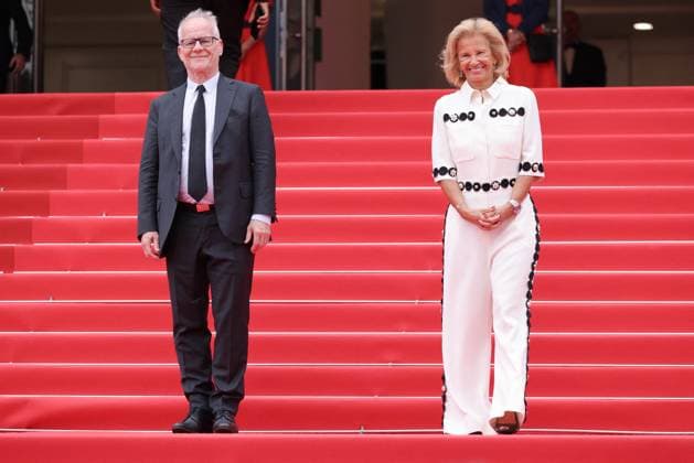 Cannes Palme D Or Winner Studio Ghibli Screening DB Cannes Film Festival director Thierry FrÃ maux and President of the Festival Iris Knobloc attending the Palme D Or Winner Studio Ghibli at the 77th annual Cannes Film Festival at Palais des Festivals on May 20, 2024 in Cannes, France. Photo by David Boyer ABACAPRESS.COM Cannes France  Copyright: xBoyerxDavid ABACAx