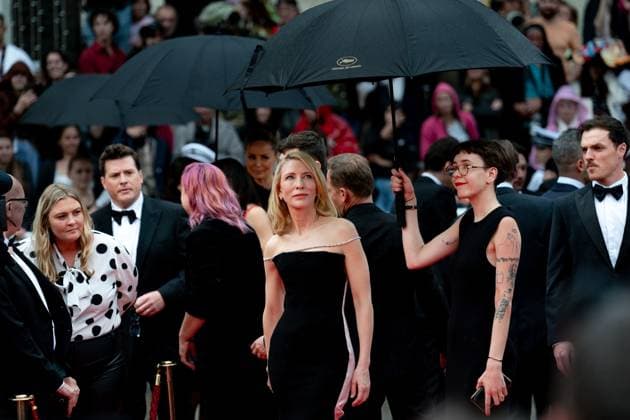 Cannes, France 20th May, 2024 Cate Blanchett attends The Apprentice Screening red carpet at the 77th annual Cannes Film Festival at Palais des Festivals on May Ã , 2024 in Cannes, France CINEMA 77eme Festival de Cannes Red Carpet du film The Apprentice 20 05 2024 NorbertScanella Panoramic 