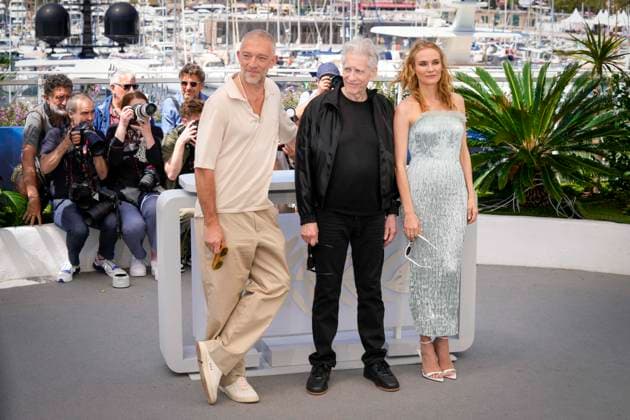 Foto IPP Daniele Cifala™ Cannes 21 05 2024 The Shrouds (Les Linceuls) Photocall - The 77th Annual Cannes Film Festival nella foto : Vincent Cassel, director David Cronenberg and Diane Kruger Italy Photo Press - World Copyright