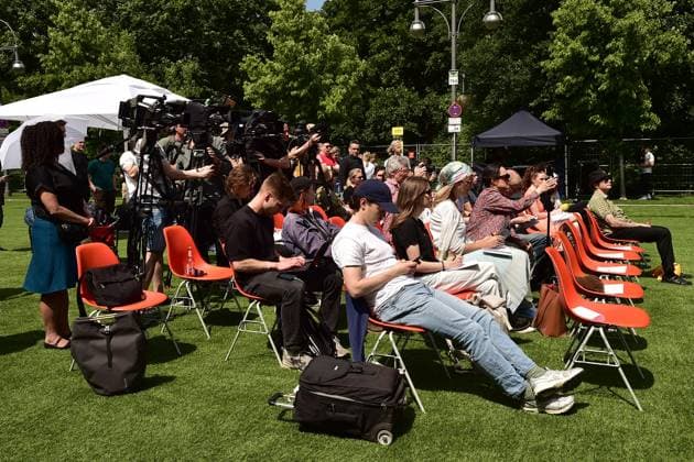 PK zur UEFA EURO 2024 in Berlin Jede Menge Journalisten und Fotografen zur PK Vorstellung der Fan Zone Berlin Ð was erwartet die Besucherinnen und Besucher zur UEFA EURO 2024 in der Hauptstadt in Berlin 21.05.2024