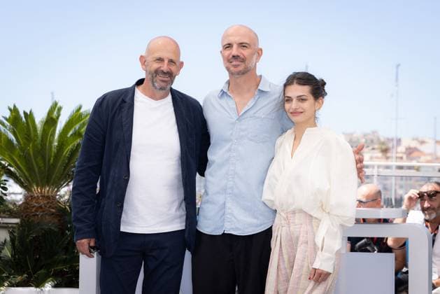 Cannes - Le Royaume Photocall Saveriu Santucci, Julien Colonna and Ghjuvanna Benedetti attend Le Royaume (The Kingdom) Photocall at the 77th annual Cannes Film Festival at Palais des Festivals on May 21, 2024 in Cannes, France. Photo by Shootpix ABACAPRESS.COM Cannes France  Copyright: xShootpix ABACAx