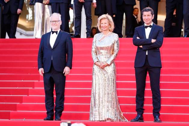 May 21, 2024: Thierry Fremaux, Iris Knobloch and David Lisnard attend the red carpet premiere of Marcello Mio during the 77th Cannes Film Festival at Palais des Festivals in Cannes, France, on 21 May 2024. Photo: - ZUMAm179 20240521_zep_m179_121 Copyright: xAlecxMichaelx