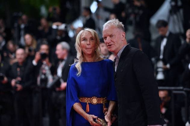 Cannes - Parthenope Screening Sting and Trudie Styler attend the Parthenope Red Carpet at the 77th annual Cannes Film Festival at Palais des Festivals on May 21, 2024 in Cannes, France. Photo by Franck Castel ABACAPRESS.COM Cannes France  Copyright: xCastelxFranck ABACAx