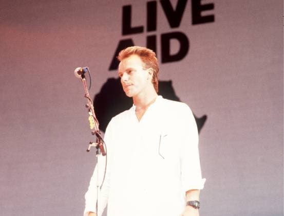 Sting at Live Aid 85, 1985. FAMOUS Copyright: xFAMOUS. x 04407526
