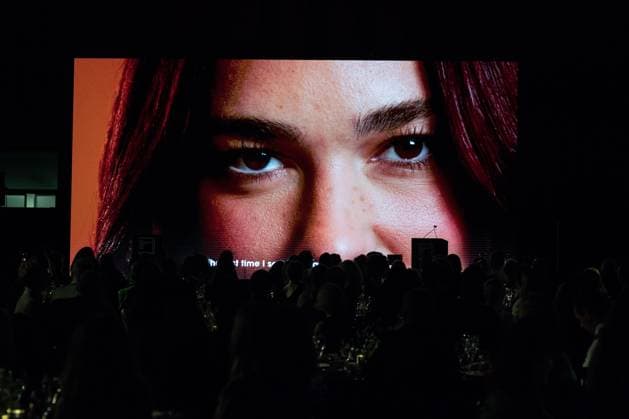 International Booker Prize 2024 Award Ceremony In London LONDON, UNITED KINGDOM - MAY 21, 2024: Singer Dua Lipa appears in a video reading from a shortlisted book The Details by Ia Genberg during the International Booker Prize 2024 award ceremony at Tate Modern in London, United Kingdom on May 21, 2024. The International Booker Prize is awarded annually for the finest single work of fiction from around the world which has been translated into English and published in the UK and Ireland. London Greater London United Kingdom  Copyright: xWIktorxSzymanowiczx originalFilename: szymanowicz-internat240521_npQrT.jpg
