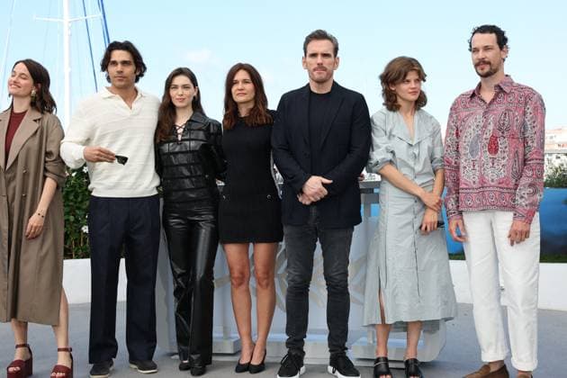Cannes - Maria Photocall Marielle Duigou, Vanessa Schneider, Marie Gillain, Giuseppe Maggio, Anamaria Vartolomei, Jessica Palud, Matt Dillon, CÃ leste Brunnquell and Jonathan CouziniÃ attend the Maria (Being Maria) Photocall at the 77th annual Cannes Film Festival at Palais des Festivals on May 22, 2024 in Cannes, France. Photo by Shootpix ABACAPRESS.COM Cannes France  Copyright: xShootpix ABACAx