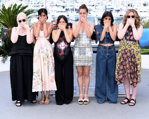 Cannes, 77th Cannes Film Festival 2024 Photocall film September Says In the photo: Rakhee Thakrar, Pascale Kann, Ariane Labed, Mia Tharia  Copyright: xAlbertoxTerenghix xipa-agency.nex xPoolxPhotoxEventsx03x IPA_Agency_IPA46398482
