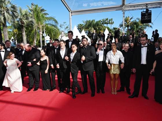 Cannes, France: Cannes, 77th Cannes Film Festival 2024, Ninth Night. Red carpet of the film Ã¢â‚¬oeLe Comte de Monte-CristoÃ¢â‚¬Â - In the photo: Alice Belaidi, Artus, Clovis Cornillac Cannes France  - ZUMAp169 20240522_zea_p169_580 Copyright: xSimonexComix
