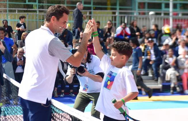 Uniqlo event Roger Federer inaugurates a tennis court in La Courneuve and participates in a training session with the La Courneuve community Uniqlo event Roger Federer inaugurates a tennis court in La Courneuve and participates in a training session with the La Courneuve community May 22, 2024 Veeren Ramsamy Bestimage Uniqlo event Roger Federer inaugurates a tennis court in La Courneuve and participates in a training session with the La Courneuve community La Courneuve France  Copyright: xVEERENx xBESTIMAGExVEERENx xBESTIMAGEx