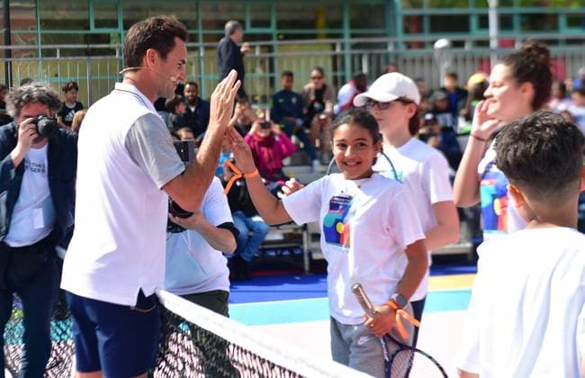 Uniqlo event Roger Federer inaugurates a tennis court in La Courneuve and participates in a training session with the La Courneuve community Uniqlo event Roger Federer inaugurates a tennis court in La Courneuve and participates in a training session with the La Courneuve community May 22, 2024 Veeren Ramsamy Bestimage Uniqlo event Roger Federer inaugurates a tennis court in La Courneuve and participates in a training session with the La Courneuve community La Courneuve France  Copyright: xVEERENx xBESTIMAGExVEERENx xBESTIMAGEx