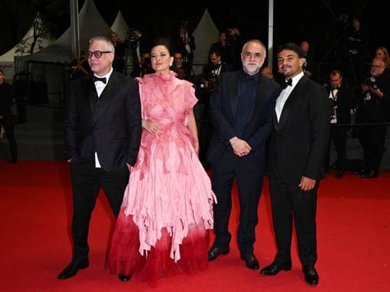Cannes, 77th Cannes Film Festival 2024, Ninth Night. Red carpet of the film Motel Destino Cannes, 77th Cannes Film Festival 2024, Ninth Night. Red carpet of the film Motel Destino - In the photo: Fabio Assuncao, Nataly Rocha, Karim AÃ¯nouz and Iago Xavier Cannes France  Copyright: xIPA ABACAx