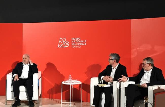 Turin, Piedmont: Turin,Italy Paul Schrader director and screenwriter receives the Stella della Mole Award at the National Cinema Museum with masterclass In the photo:Paul Schrader during the masterclass Turin  - ZUMAp169 20240522_zea_p169_1589 Copyright: xNickxZonnax