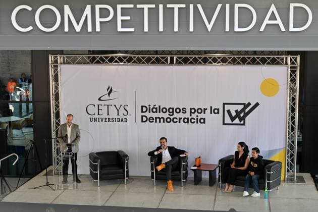 May 22, 2024, Tijuana, Baja California, Mexico: Mexican presidential candidate of the Citizens Movement party (MC), Jorge Alvarez Maynez, campaigned in Tijuana, Baja California, Mexico seeking the youth vote at the CETYS University campus on Wednesday, May 22, 2024. Maynezâ€⠢ campaign objective has been to cut the percentage of youth votes from his opponents and move it to his camp, as he has strategically been visiting on every campaign stop different universities and youth town halls to convince Mexico s youth voters that he is the candidate of change and progress. Tijuana Mexico - ZUMAm180 20240522_zip_m180_015 Copyright: xCarlosxA.xMorenox