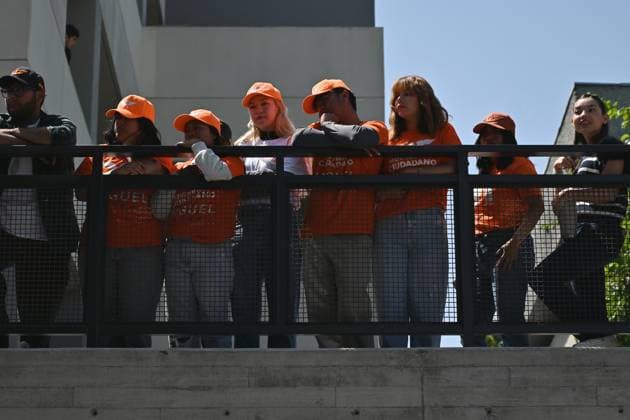 May 22, 2024, Tijuana, Baja California, Mexico: Long-shot Mexican presidential candidate of the Citizens Movement party (MC), Jorge Alvarez Maynez, campaigned in Tijuana, Baja California, Mexico seeking the youth vote at the CETYS University campus on Wednesday, May 22, 2024. Tijuana Mexico - ZUMAm180 20240522_zip_m180_018 Copyright: xCarlosxA.xMorenox