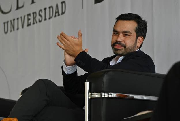 May 22, 2024, Tijuana, Baja California, Mexico: Long-shot Mexican presidential candidate of the Citizens Movement party (MC), Jorge Alvarez Maynez, campaigned in Tijuana, Baja California, Mexico seeking the youth vote at the CETYS University campus on Wednesday, May 22, 2024. Maynez, the only male candidate in the race, trailing both front-runner Claudia Sheinbaum of the Morena ruling party and opponent Xochitl Galvez of the PRI-PAN-PRD opposition coalition in national polls, is beating on the youth vote to win the Mexican presidency on June 2nd. The former congressman is the youngest candidate with 38 years of age, of the three competing to win the presidency with his two women opponents both in their early 60s. Tijuana Mexico - ZUMAm180 20240522_zip_m180_027 Copyright: xCarlosxA.xMorenox
