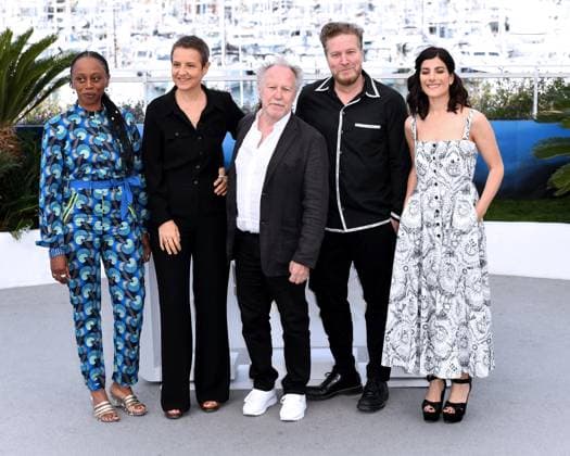 77th Cannes Film Festival 2024, Photocall Jury Oeil D Or Cannes, 77th Cannes Film Festival 2024 Photocall Jury Oeil D Or In the photo: Francis Legault, Nicolas Philibert, Mina Kavani, Elise Jalladeau, Dyana Gaye Cannes France  Copyright: xIPA ABACAx