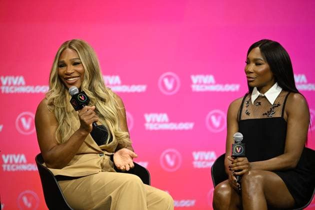 Bilder des Jahres 2024, News 05 Mai News Themen der Woche KW21 News Bilder des Tages Vivatech - Serena And Venus Williams Serena and Venus Williams during the 8th edition of the Vivatech technology startups and innovation fair, at the Porte de Versailles exhibition centre in Paris, on May 24, 2024. Photo by Eliot Blondet ABACAPRESS.COM Paris France  Copyright: xBlondetxEliot ABACAx