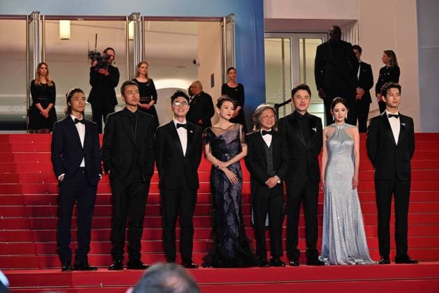 Cannes, 77th Cannes Film Festival 2024, red carpet film She s Got No Name In the photo: Yang Mi, Lei Jiayin, Peter Chan Ho-sun, Zhang Ziyi, Da Peng  Copyright: xManuelexMangiarottix xipa-agencyx xPoolxPhotoxEventsx03x IPA_Agency_IPA46503307