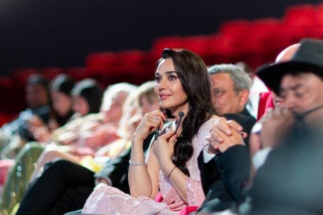 Cannes - Pierre Angenieux Prize Award Ceremony Preity Zinta during the 2024 Pierre Angenieux Prize award ceremony at the 77th annual Cannes Film Festival at the Palais des Festivals, Saturday, May 24, 2024 in Cannes, France. Photo by Cyril Chateau ABACAPRESS.COM Cannes France  Copyright: xChateauxCyril ABACAx