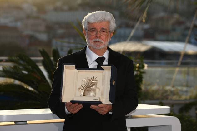 May 25, 2024, Cannes, Cote D azur, France: GEORGE LUCAS wins the Honorary Palme d Or and poses during Winners photocall at the 77th Annual Cannes Film Festival at Palais des Festivals in Cannes, France Cannes France - ZUMAc179 20240525_zep_c179_101 Copyright: xMickaelxChavetx