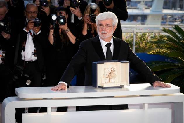 Foto IPP Daniele Cifala™ Cannes 25 05 2024 Palme D Or Winners Photocall - The 77th Annual Cannes Film Festival nella foto : US director George Lucas poses during a photocall with his Honorary Palme d Or Italy Photo Press - World Copyright