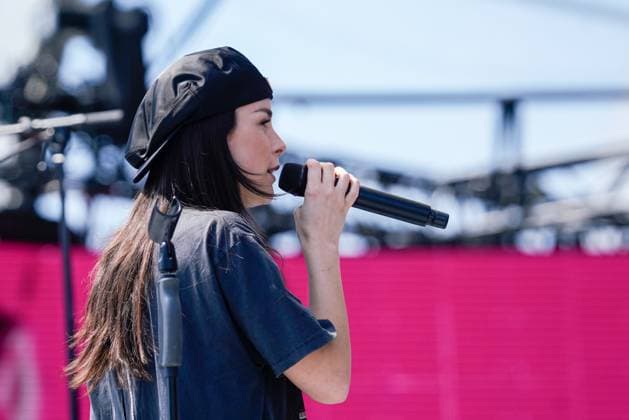 Berlin, Deutschland 26. Mai 2024: Besuch des Demokratiefestes zur Feier von 75 Jahren Grundgesetz - 26.05.2024 Im Bild: Lena Meyer-Landrut beim sound-check Copyright: xFotostandx xReuhlx