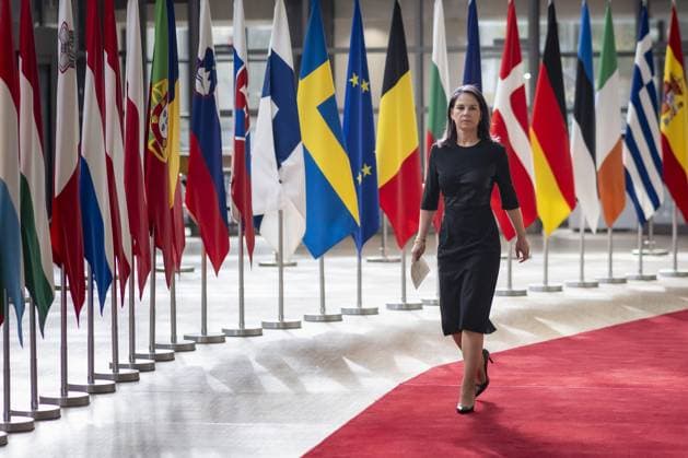 News Themen der Woche KW22 Annalena Baerbock (Buendnis 90 Die Gruenen), Bundesaussenministerin, aufgenommen im Rahmen des Rats fuer Aussenbeziehungen in Bruessel, 27.05.2024. Fotografiert im Auftrag des Auswaertigen Amtes. Bruessel Belgien *** Annalena Baerbock Buendnis 90 Die Gruenen , Federal Foreign Minister, photographed during the Council for Foreign Relations in Brussels, 27 05 2024 Photographed on behalf of the Foreign Office Brussels Belgium Copyright: xKiraxHofmannxAAxphotothek.dex