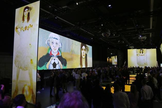 27.05.2024 Dortmund, Eröffnung Sonderausstellung In Motion Art & Football. Die immersive Schau ist ab dem 28. Mai in der Arena des DFB Fußballmuseums für das Publikum zu sehen. Sie läuft bis Januar 2025.