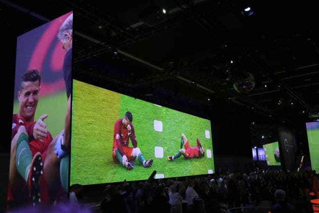27.05.2024 Dortmund, Eröffnung Sonderausstellung In Motion Art & Football. Die immersive Schau ist ab dem 28. Mai in der Arena des DFB Fußballmuseums für das Publikum zu sehen. Sie läuft bis Januar 2025.