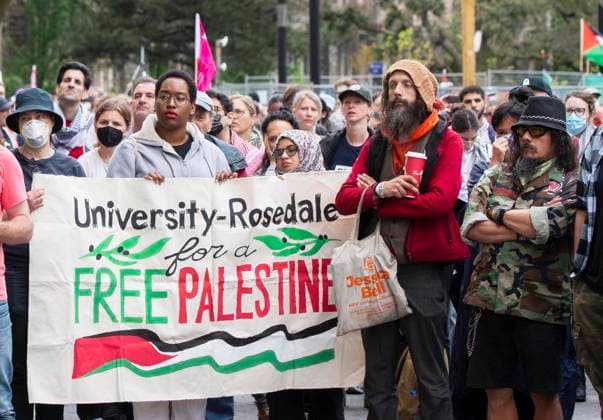 (240527) -- TORONTO, May 27, 2024 -- People take part in a pro-Palestinian rally at St. George Campus of the University of Toronto in Toronto, Canada, on May 27, 2024. Pro-Palestinian demonstrators who have been camped out at the University of Toronto, Canada, for 25 days held a solidarity rally on Monday. (Photo by Xinhua) CANADA-TORONTO-PRO-PALESTINIAN ENCAMPMENT ZouxZheng 