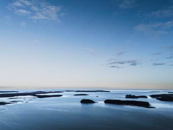 Aerial view of islands in the Atlantic Ocean off coast of Maine Machias, Maine, United States CR_SSNF240517-1437958-01